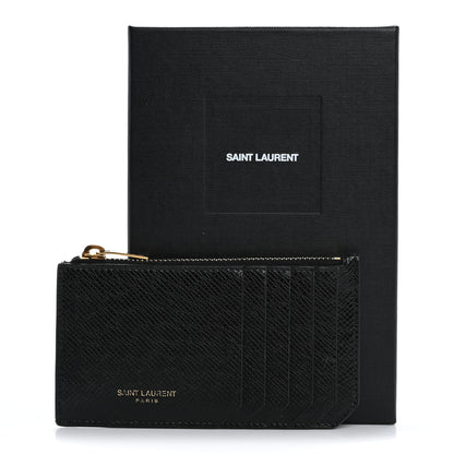 Saint Laurent Calfskin 5 Fragments Zip Pouch Card Holder Black 13 of 13