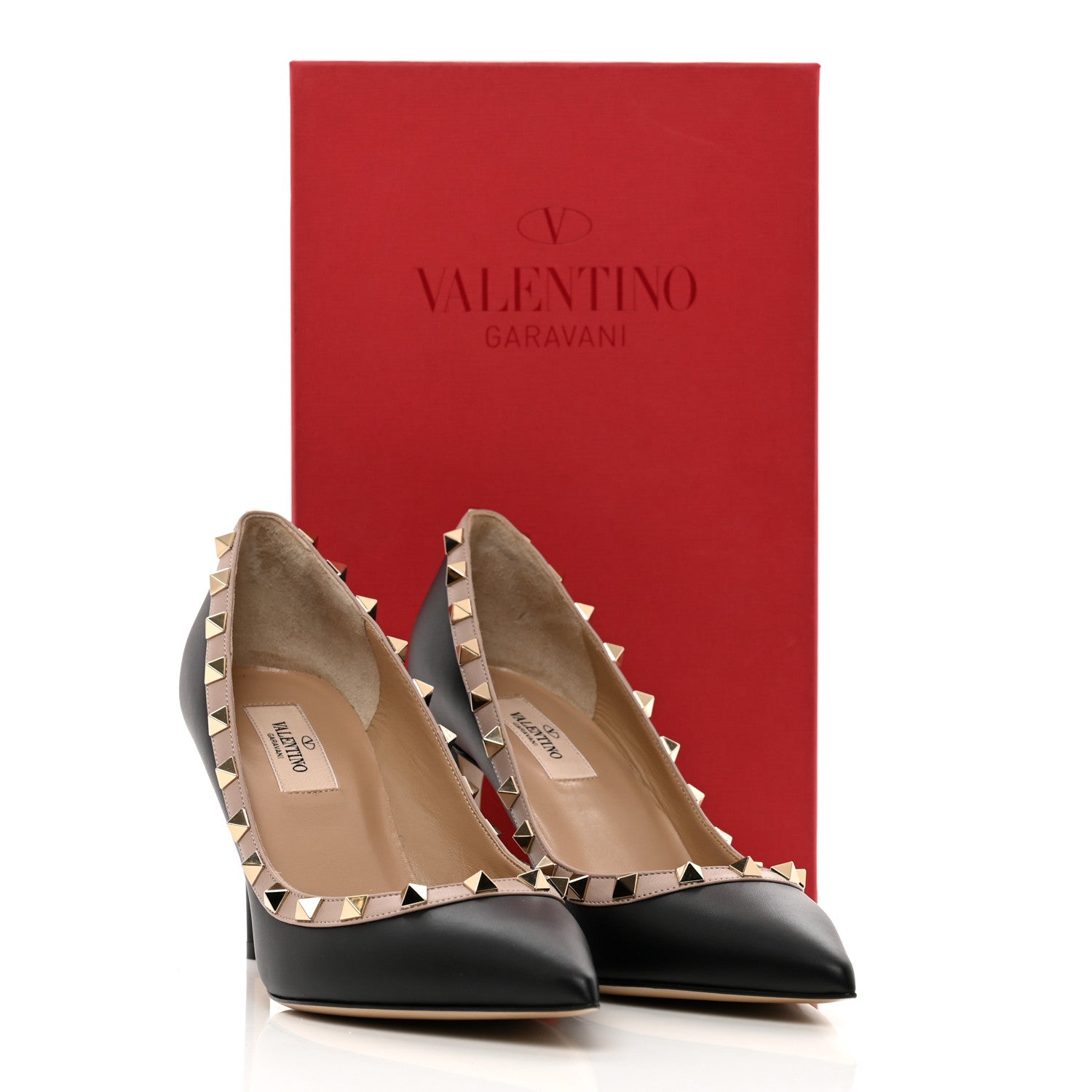 Valentino Garavani Calfskin Rockstud 85mm Pumps 37.5 Black Poudre 9 of 9