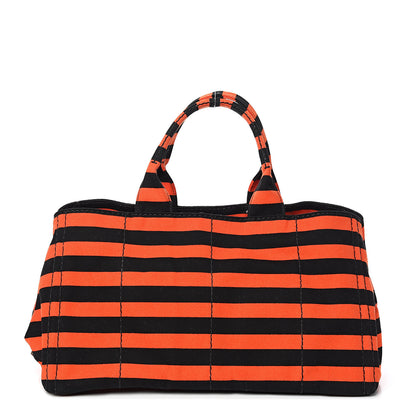 Prada Canapa Striped Tote Arancio 1 of 9
