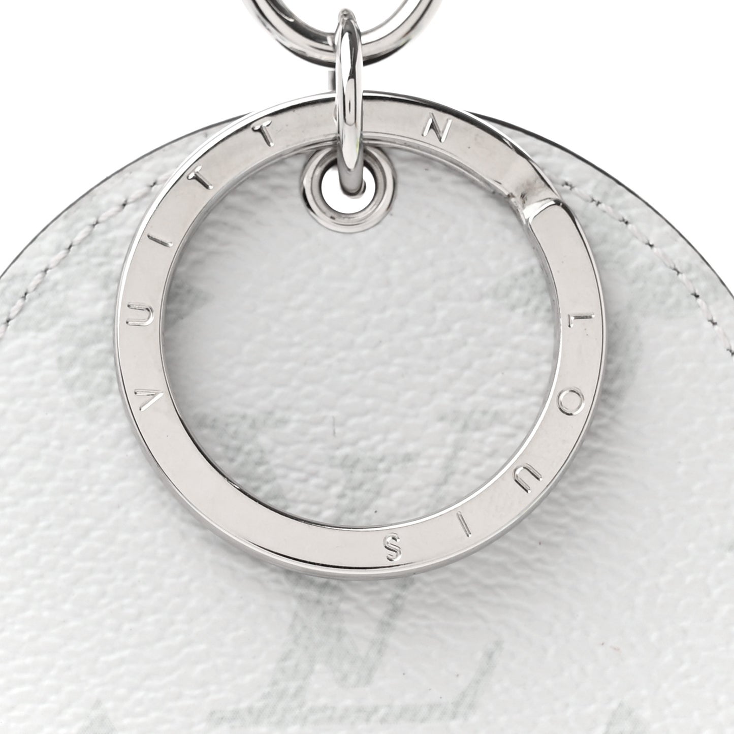 Monogram Porte Cle Logo Bag Charm Key Ring White