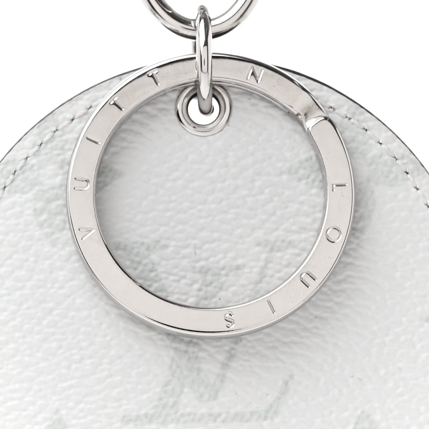 Louis Vuitton Monogram Porte Cle Logo Bag Charm Key Ring White 3 of 3