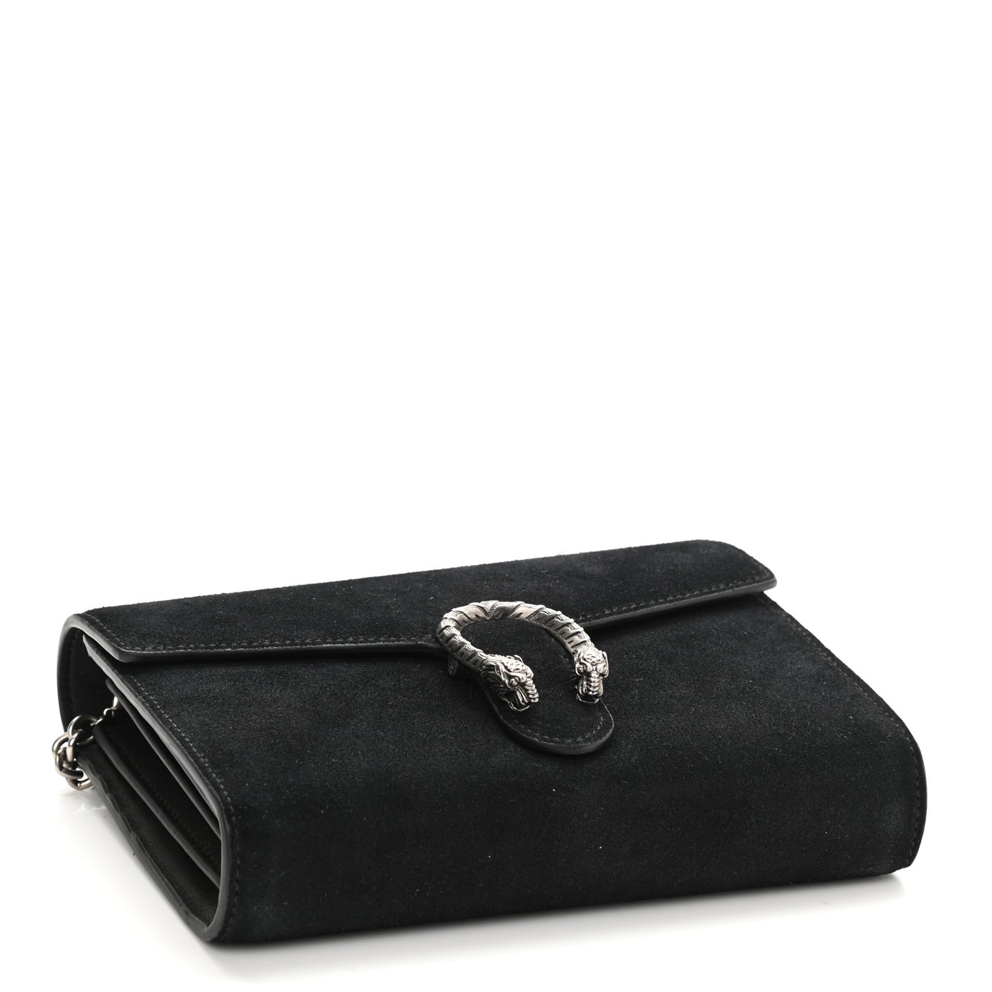 Suede Mini Dionysus Chain Wallet Black