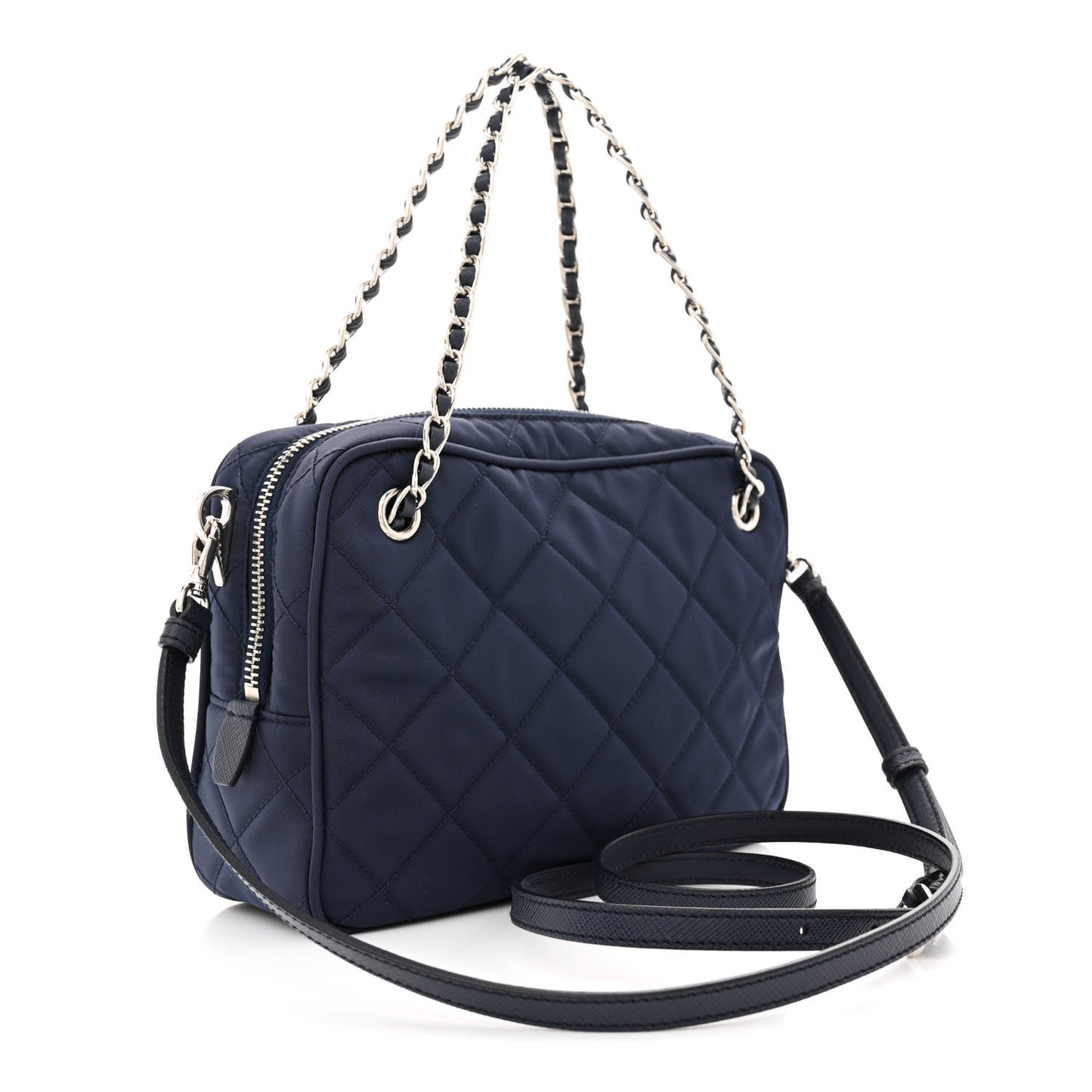 Nylon Tessuto Impuntu Quilted Bandoliera Crossbody Bag Baltico