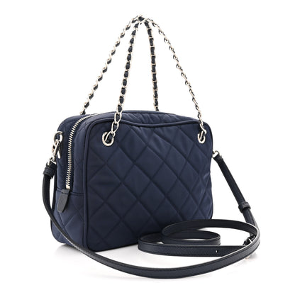 Prada Nylon Tessuto Impuntu Quilted Bandoliera Crossbody Bag Baltico 3 of 10