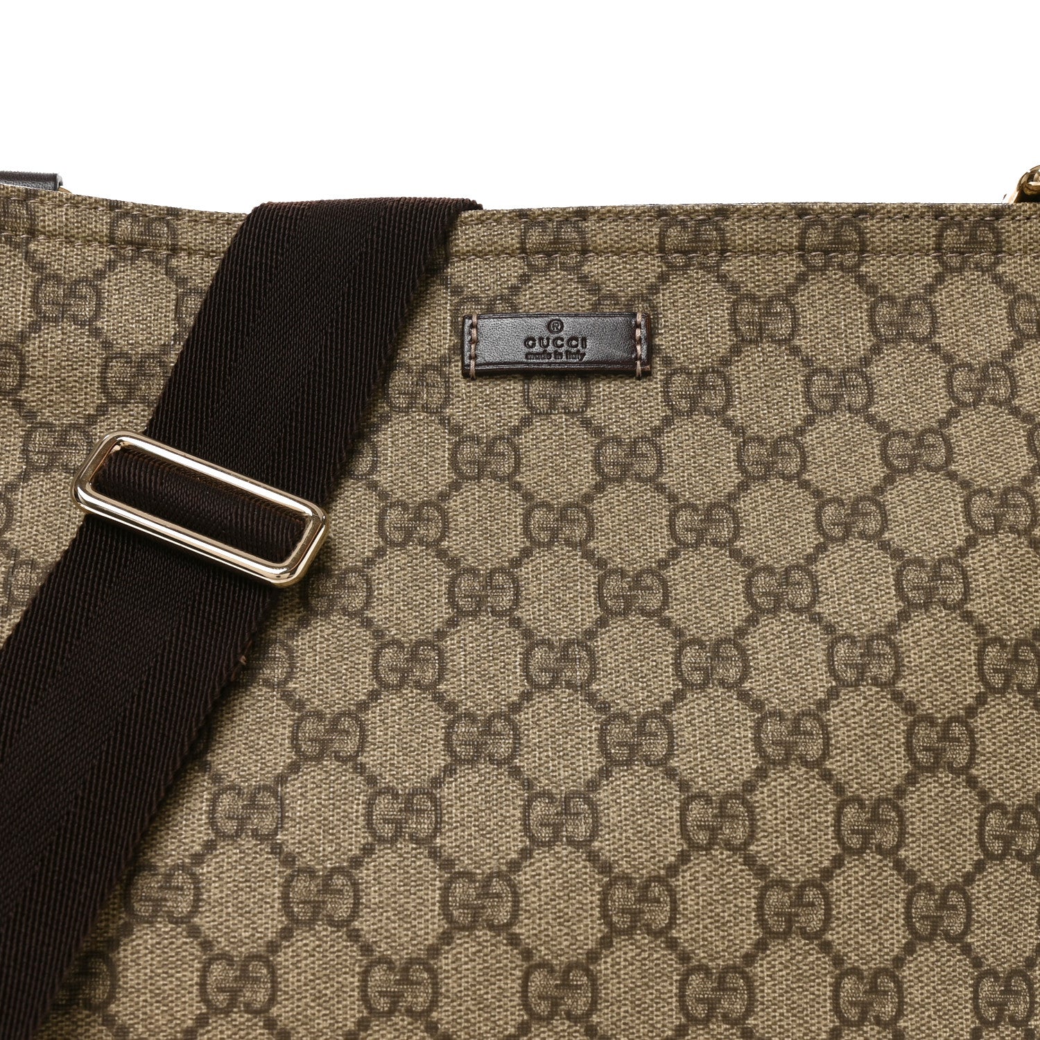 Gucci GG Supreme Monogram Medium Flat Messenger Bag Dark Brown 7 of 10