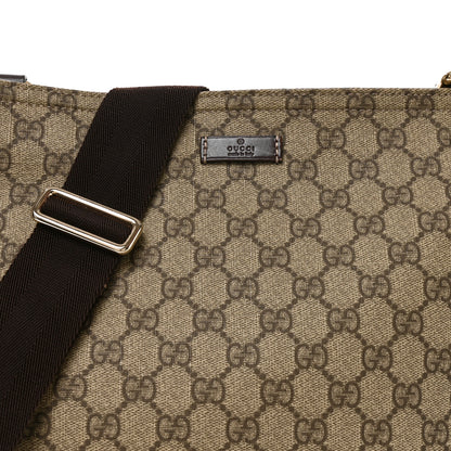 Gucci GG Supreme Monogram Medium Flat Messenger Bag Dark Brown 7 of 10