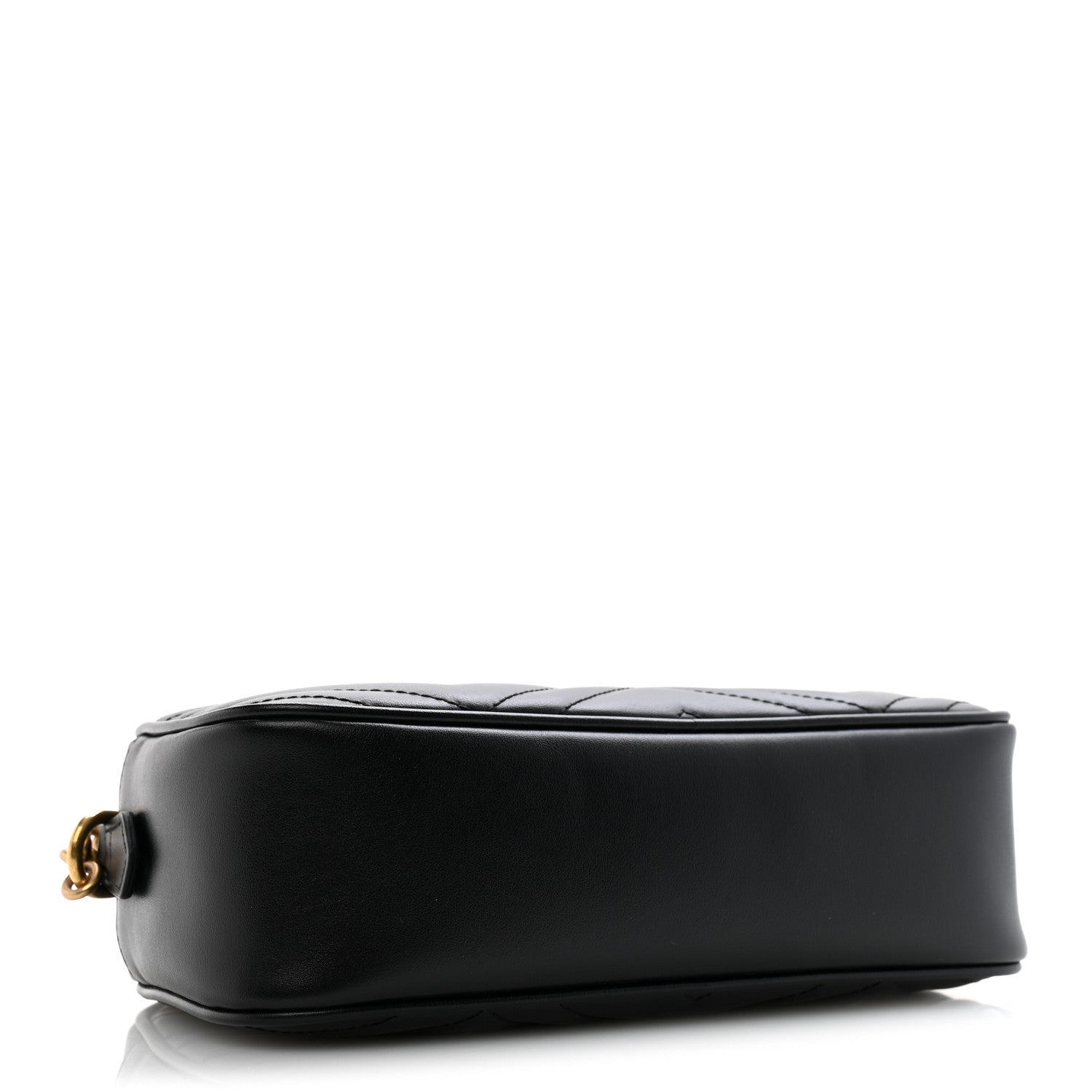 Gucci Calfskin Matelasse Small GG Marmont Chain Shoulder Bag Black 4 of 12
