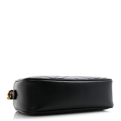 Gucci Calfskin Matelasse Small GG Marmont Chain Shoulder Bag Black 4 of 12