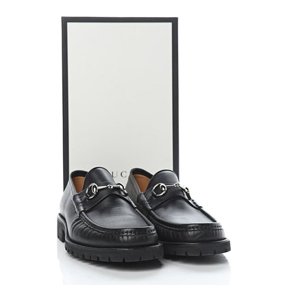 Gucci Laredo Calfskin Mens Horsebit Loafers 8.5 Black 9 of 9