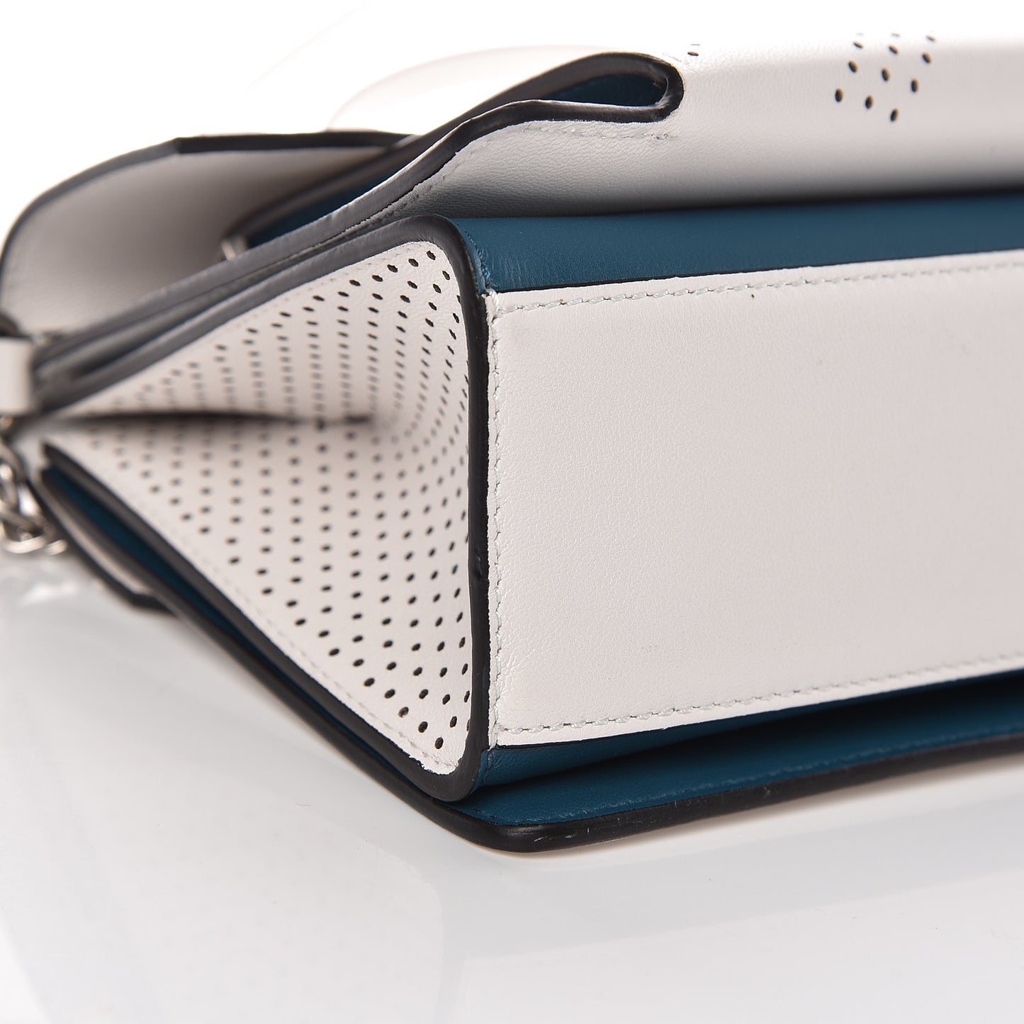 Lambskin Perforated Small GV3 Shoulder Bag White