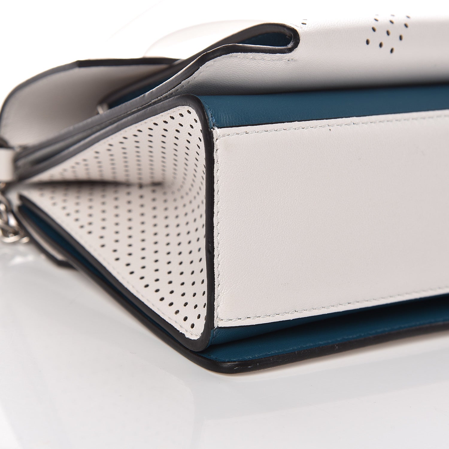 Givenchy Lambskin Perforated Small GV3 Shoulder Bag White 8 of 9