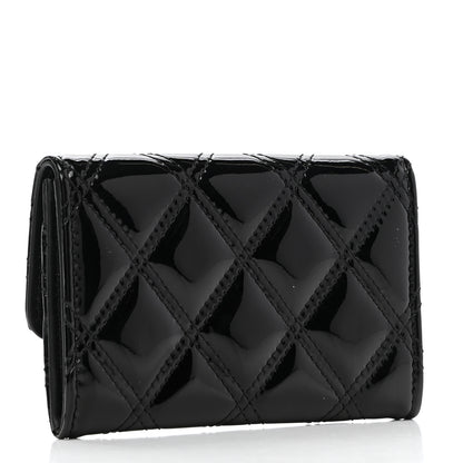 Chanel Patent Quilted Flap Card Holder Black 3 of 8