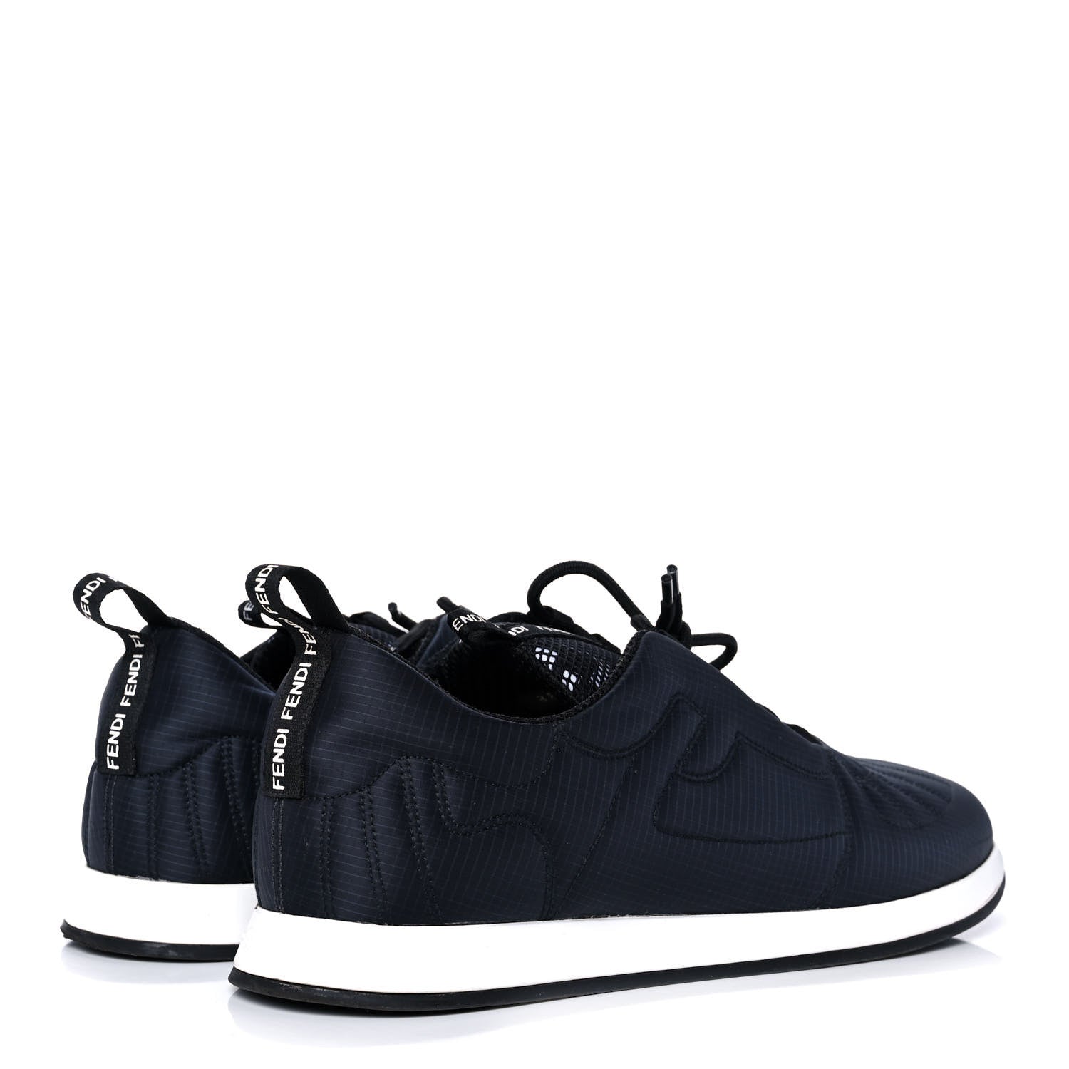 Fendi Nylon Womens FFreedom Sneakers 41 Blue Scuro Black White 4 of 9