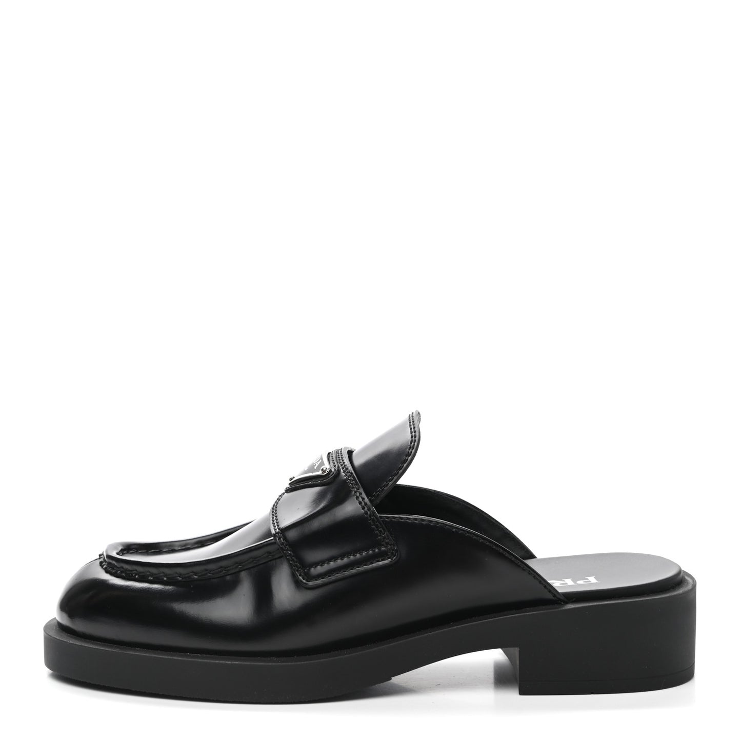 Spazzolato Triangle 40mm Loafer Mules 38 Black