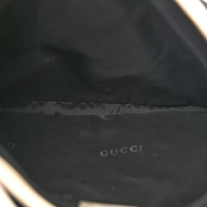 Gucci Canvas Calfskin Jackie O Chain Hobo White Black 5 of 16