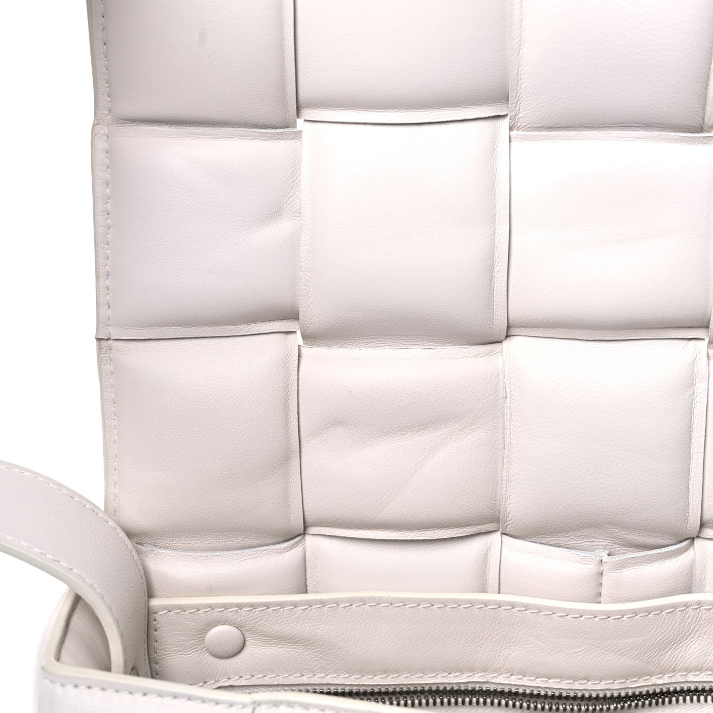 Nappa Maxi Intreccio Padded Cassette Crossbody Bag Chalk