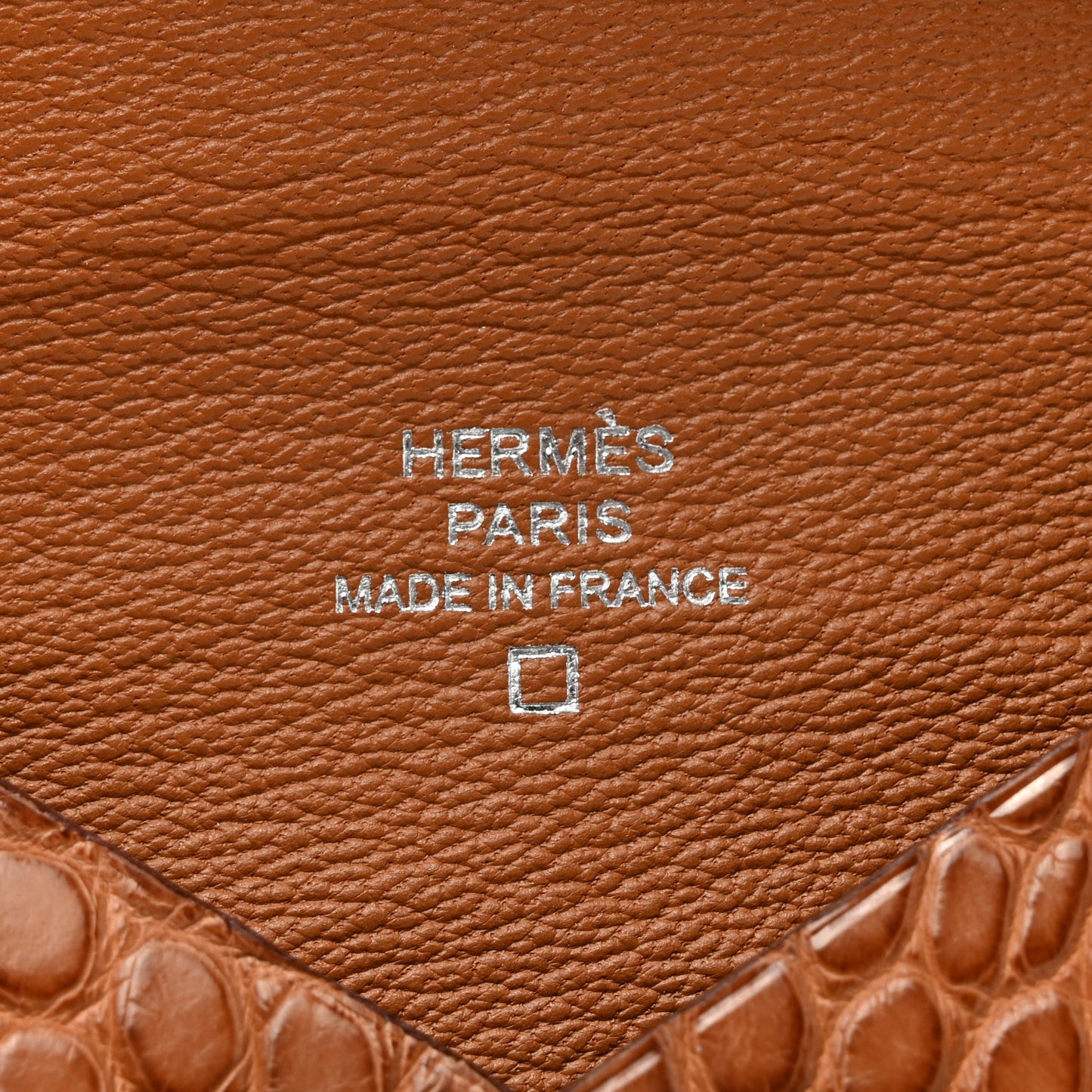 Matte Alligator Calvi Card Case Gold