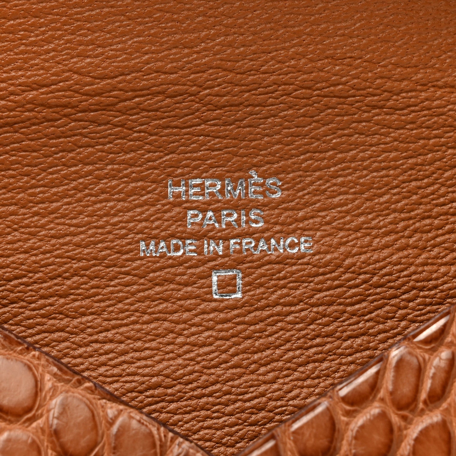 Hermes Matte Alligator Calvi Card Case Gold 6 of 9