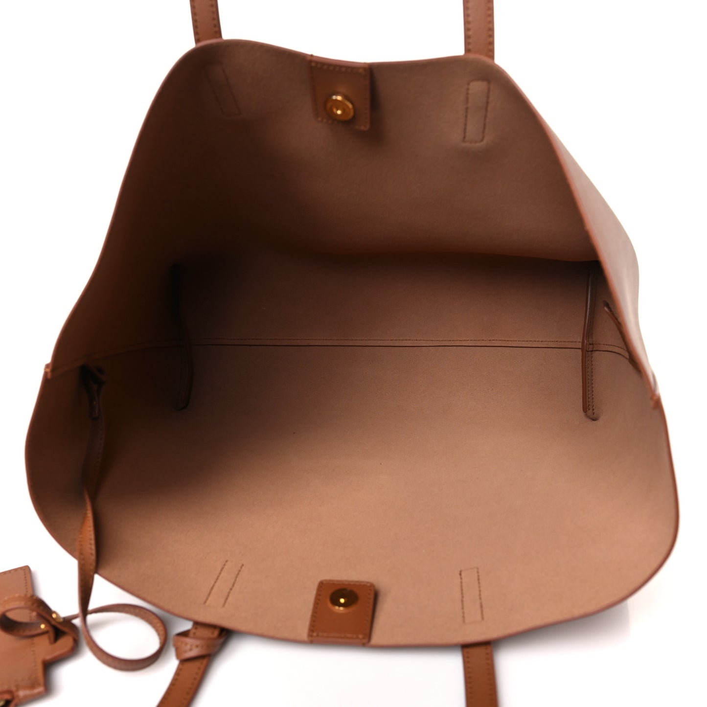 Calfskin Large Shopping Tote Dark Tan