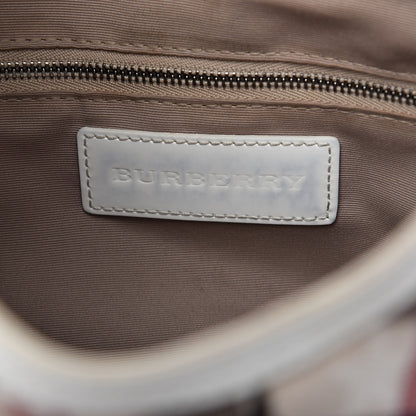 Burberry Patent Supernova Check Stars Small Hernville Hobo White 8 of 11