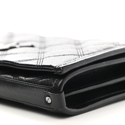 Saint Laurent Lambskin Diamond Quilted Becky Chain Wallet Black 6 of 9