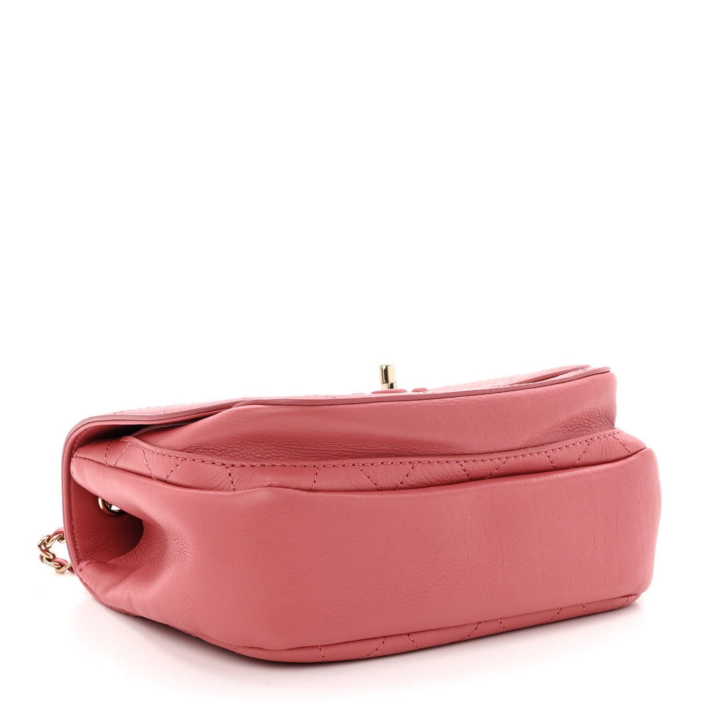Calfskin Stitched Small Flap Bag Pink