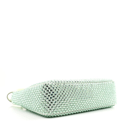Prada Satin Crystal Mini Re-Edition 2000 Bag Acqua 4 of 11
