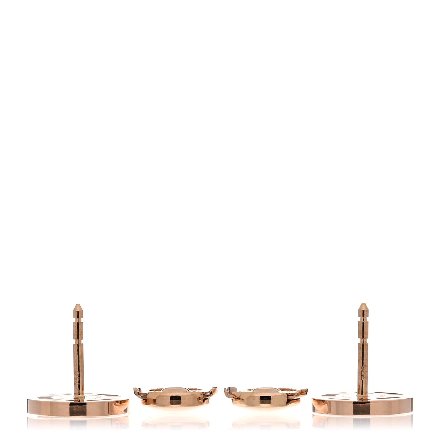 Hermes 18K Rose Gold Diamond Chaine d'Ancre Divine Stud Earrings 3 of 5