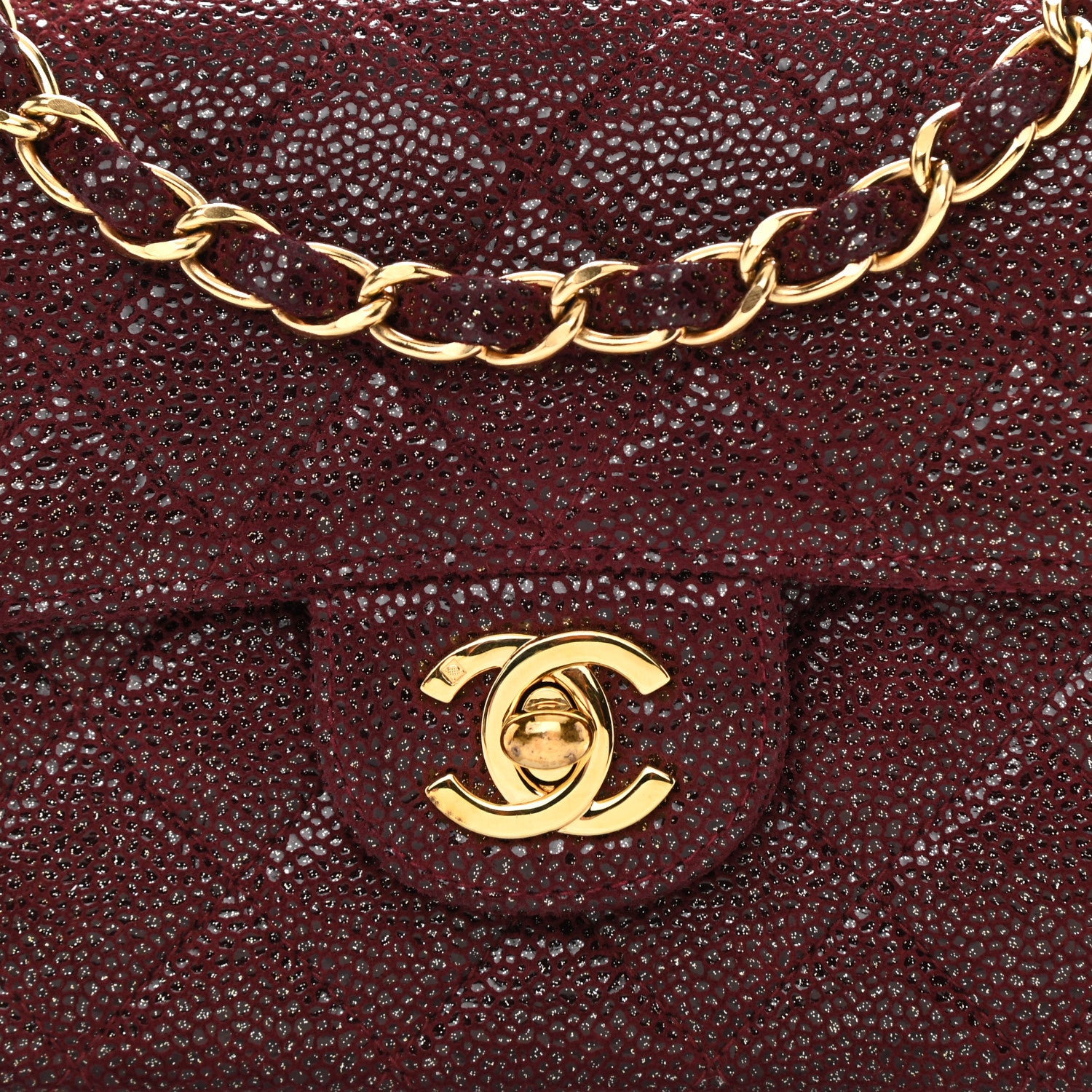Chanel Iridescent Caviar Quilted Extra Mini Flap Burgundy 8 of 8