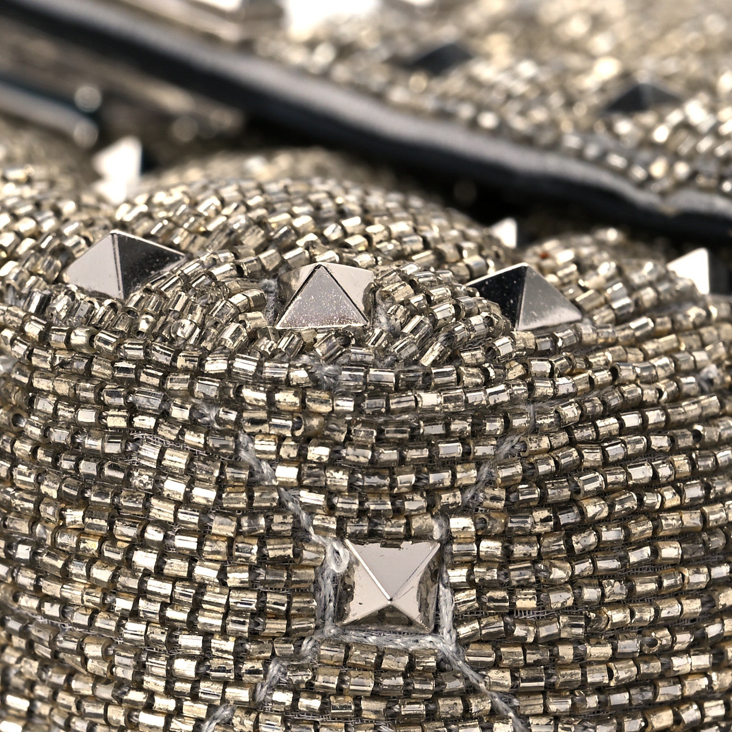 Valentino Garavani Beaded Micro Rockstud Spike It Shoulder Bag Silver 6 of 14