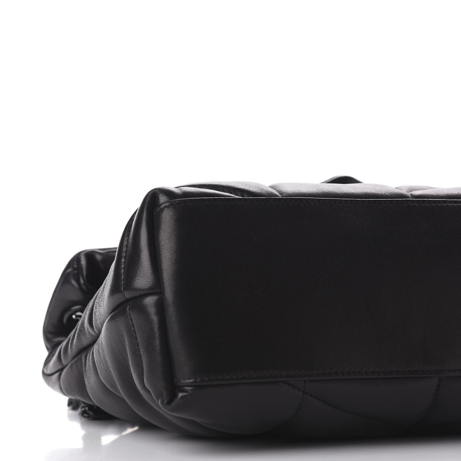 Saint Laurent Lambskin Quilted Small Loulou Puffer Monogram Chain Satchel Black 7 of 12