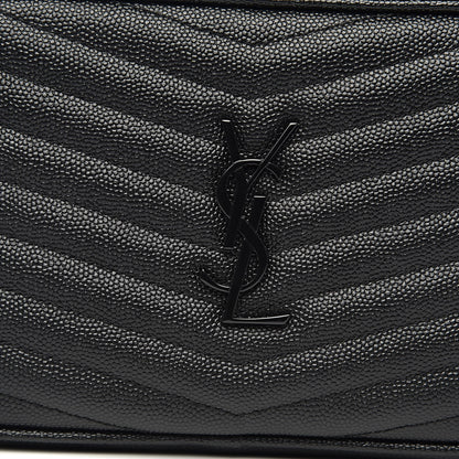 Saint Laurent Grain De Poudre Matelasse Monogram Mini Lou Camera Bag Black 10 of 11
