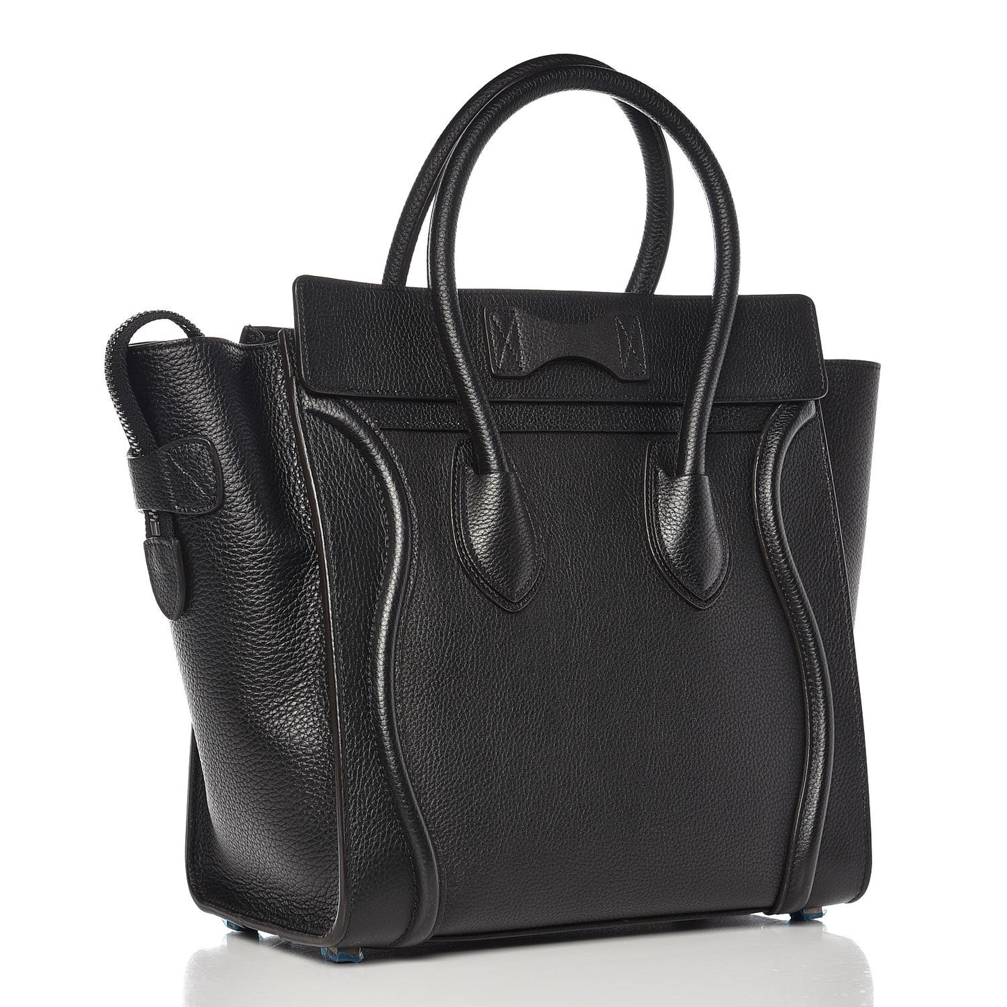 Drummed Calfskin Micro Luggage Black