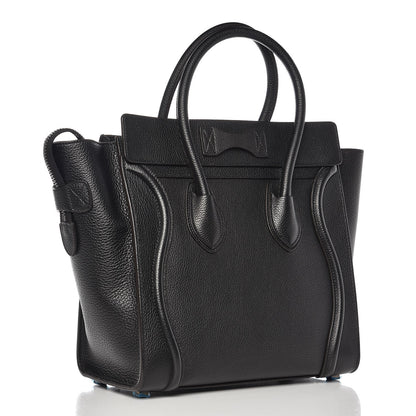 Celine Drummed Calfskin Micro Luggage Black 3 of 8