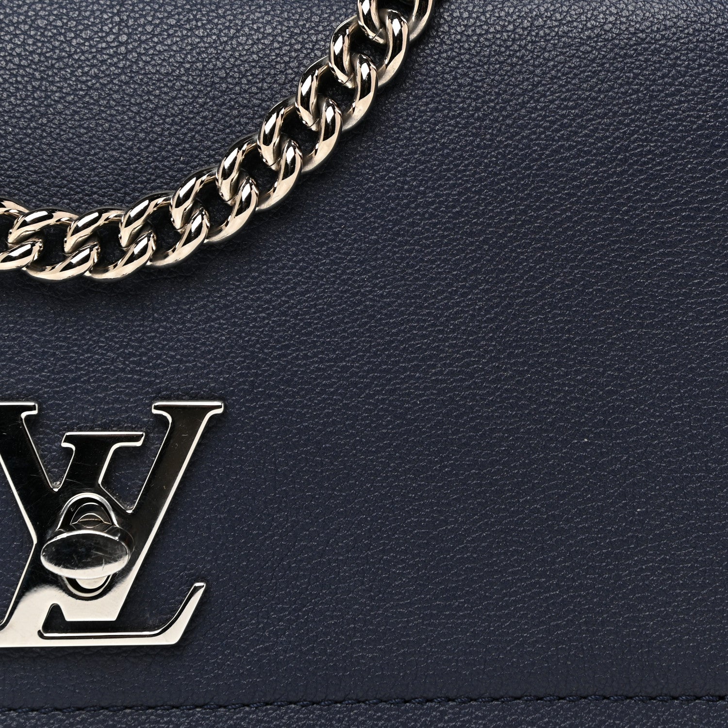 Louis Vuitton Calfskin Lockme II Chain Bag BB Marine Rouge 7 of 12