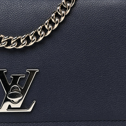 Louis Vuitton Calfskin Lockme II Chain Bag BB Marine Rouge 7 of 12