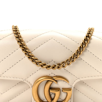 Gucci Calfskin Matelasse Super Mini GG Marmont Shoulder Bag White 7 of 10