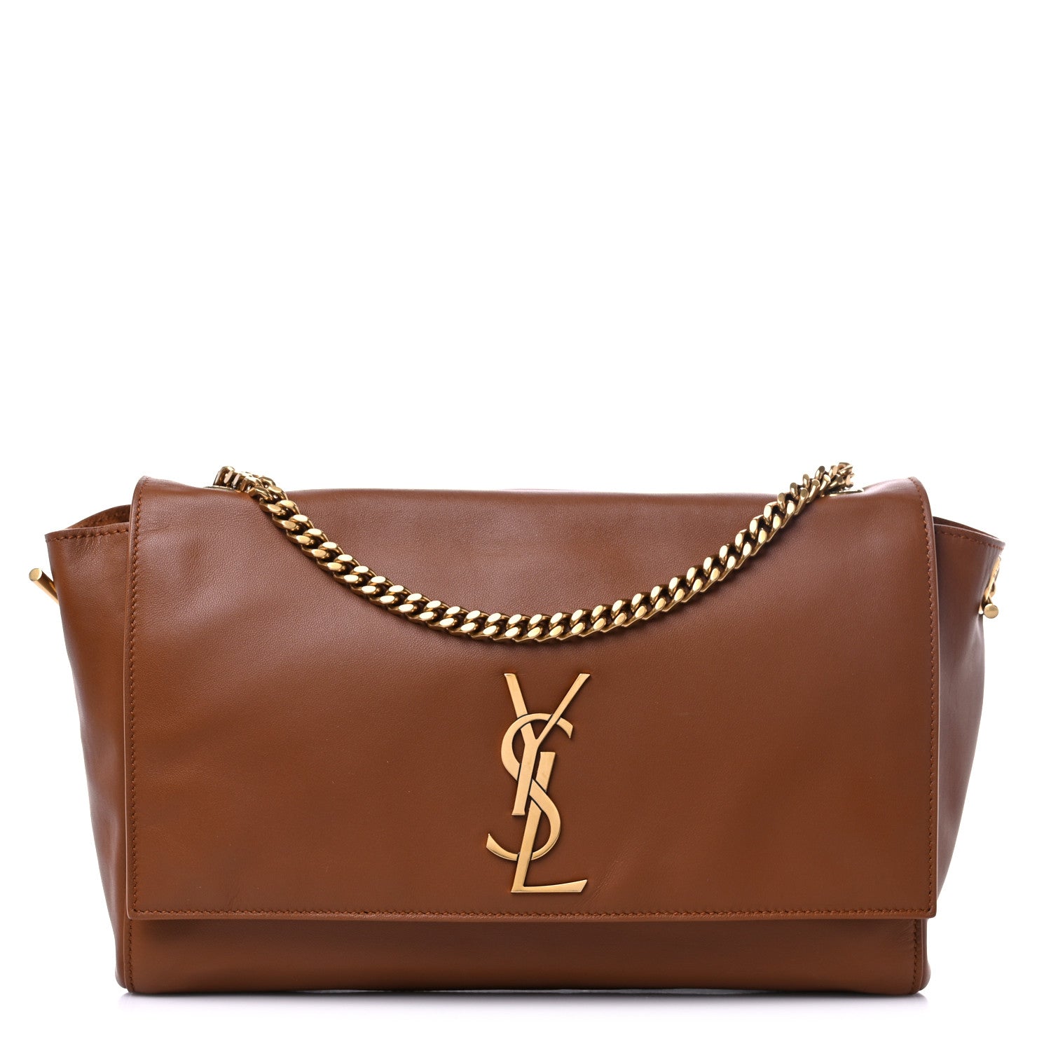 Saint Laurent Smooth Calfskin Suede Medium Reversible Monogram Kate Satchel Light Ochre 1 of 16