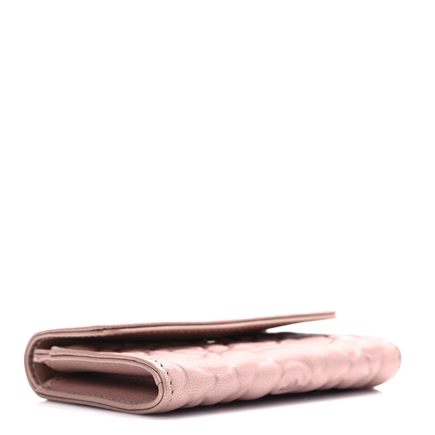 Chanel Goatskin Camellia Embossed Card Holder Wallet Light Pink 4 of 7
