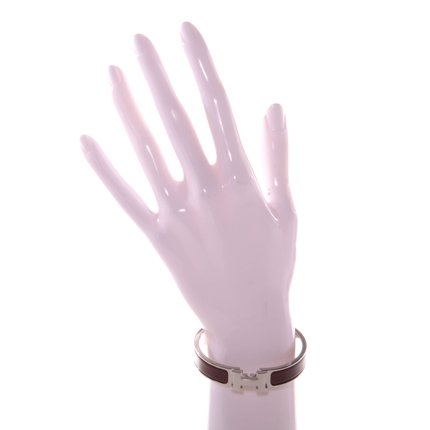 Narrow Enamel Clic Clac H Bracelet PM Burgundy