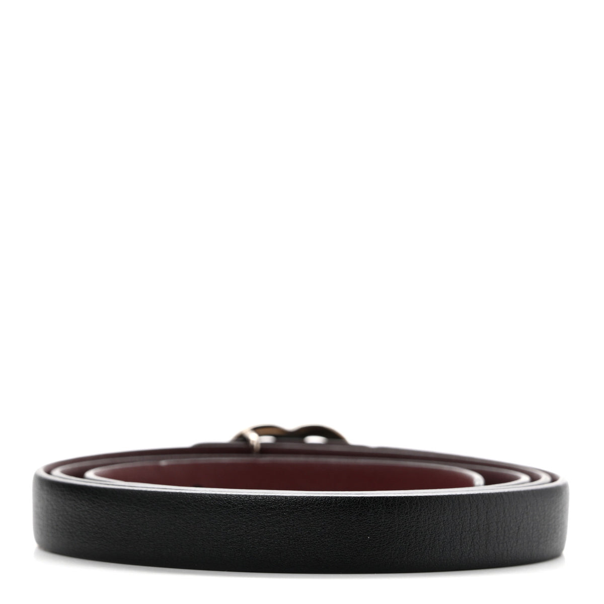Calfskin CC Skinny Reversible Belt 85 34 Black Burgundy