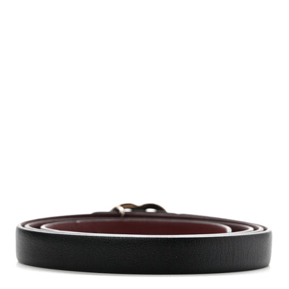 Chanel Calfskin CC Skinny Reversible Belt 85 34 Black Burgundy 3 of 8