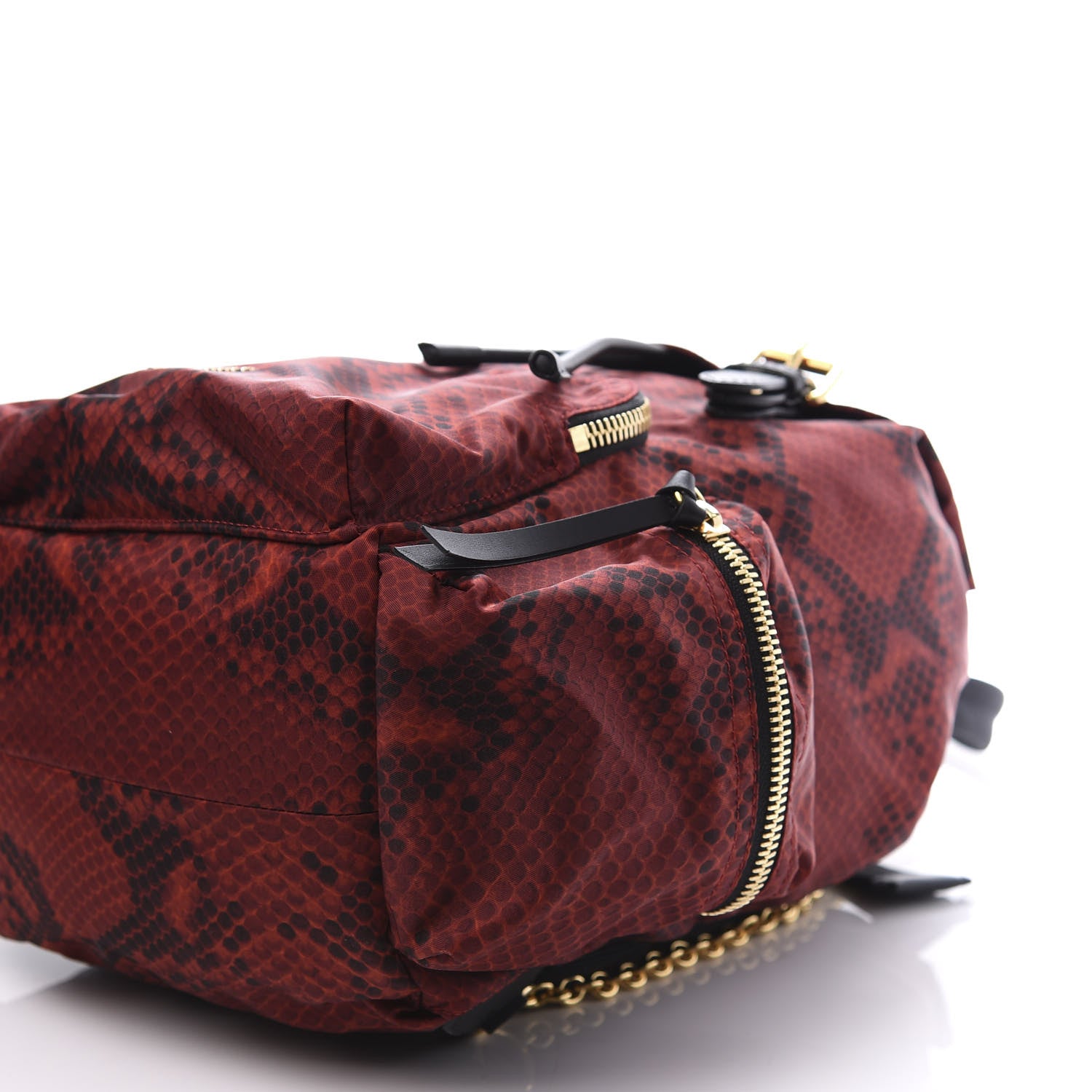 Burberry Nylon Python Print Medium Rucksack Backpack Burgundy Red 8 of 9