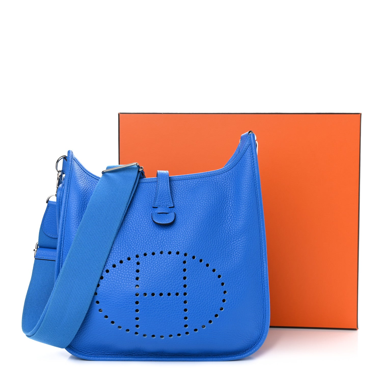 Hermes Taurillon Clemence Evelyne III PM Bleu Hydra 10 of 10
