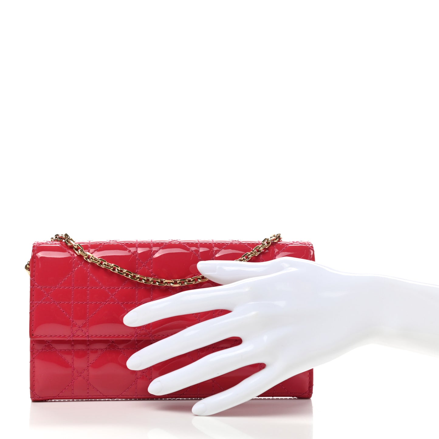 Patent Cannage Rendezvous Chain Wallet Fuchsia
