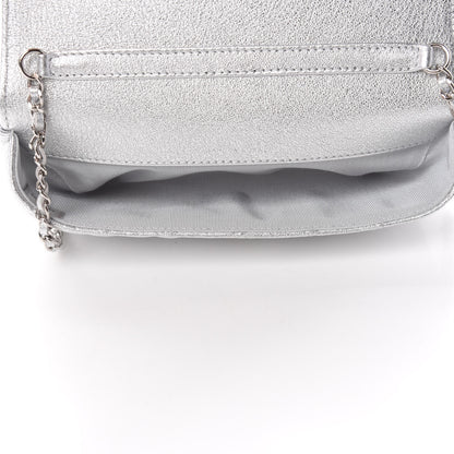 Chanel Metallic Lambskin Quilted Glasses Case With Chain Silver 5 of 11