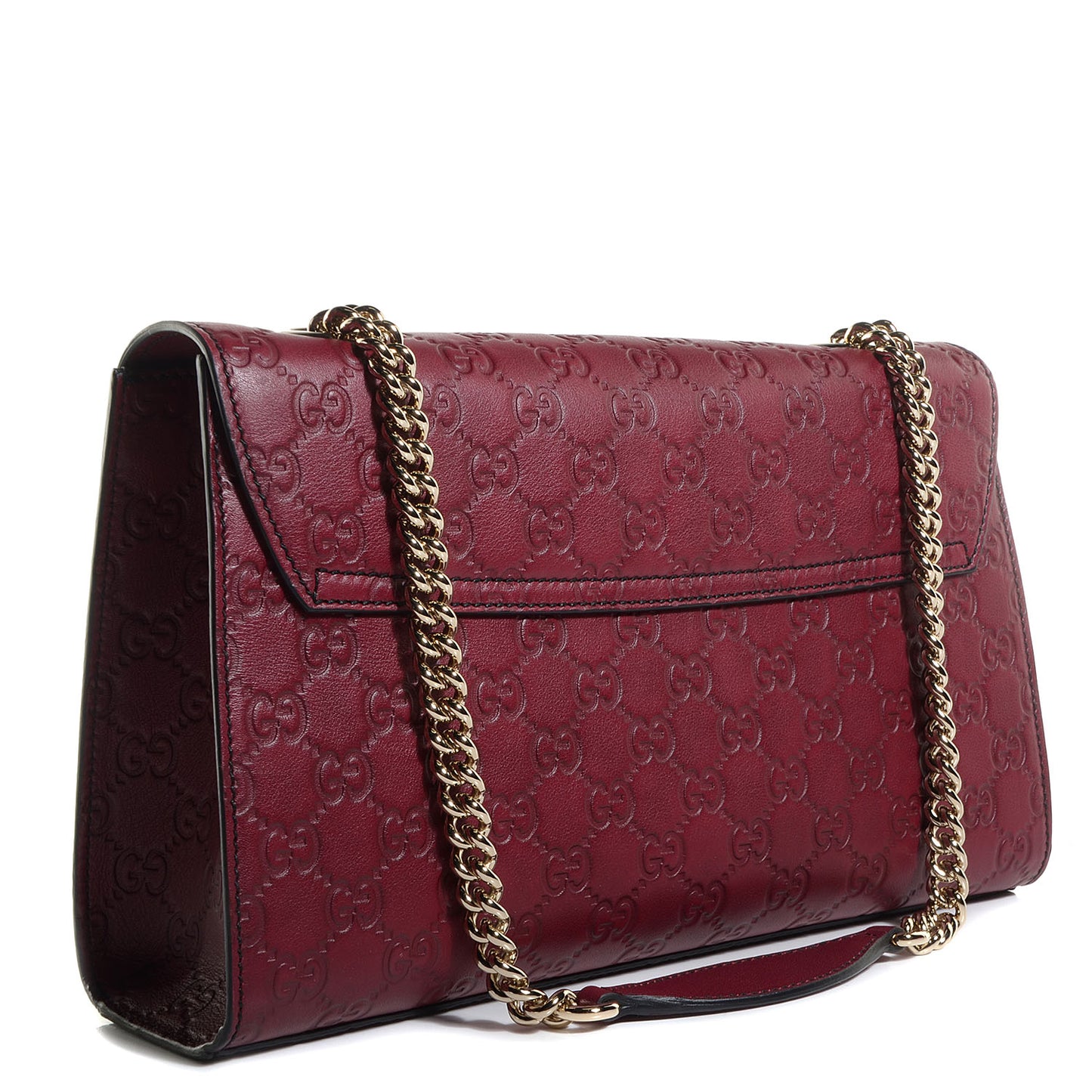 Soft Guccissima Medium Emily Chain Shoulder Bag Classic Ruby