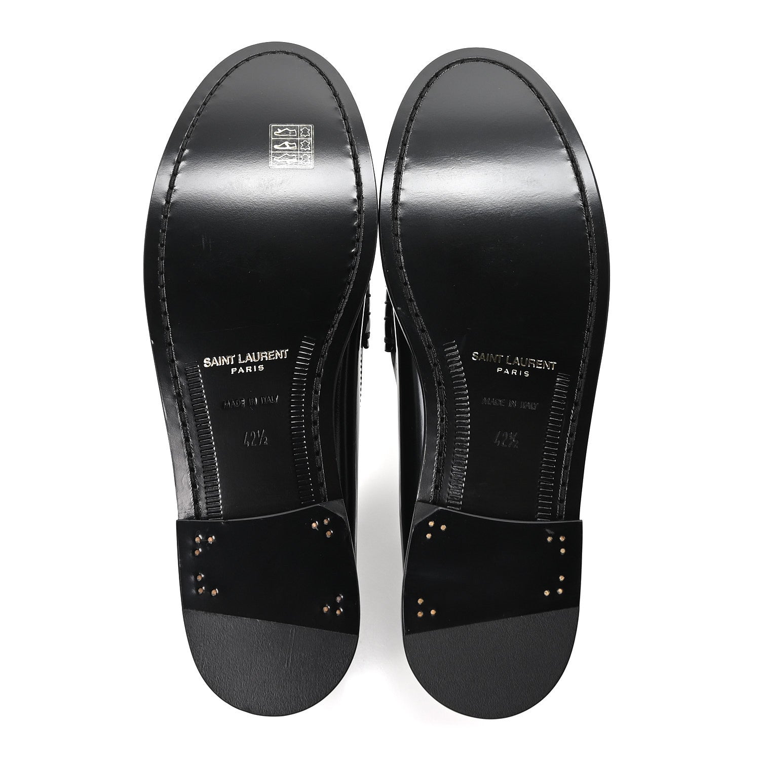 Saint Laurent Magnum Lux Calfskin Mens Le Loafer 15 Moccassins 42.5 Black 6 of 10