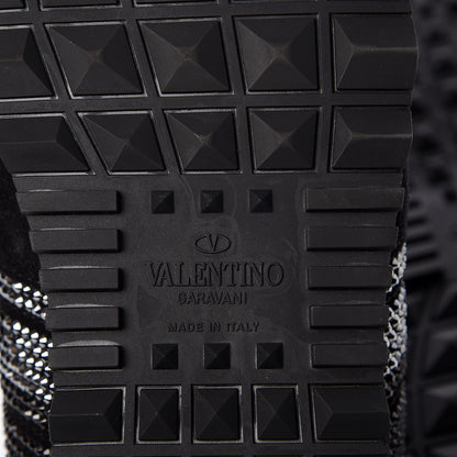 Valentino Garavani Glitter Suede Womens Rockrunner Sneakers 38 Black 6 of 10