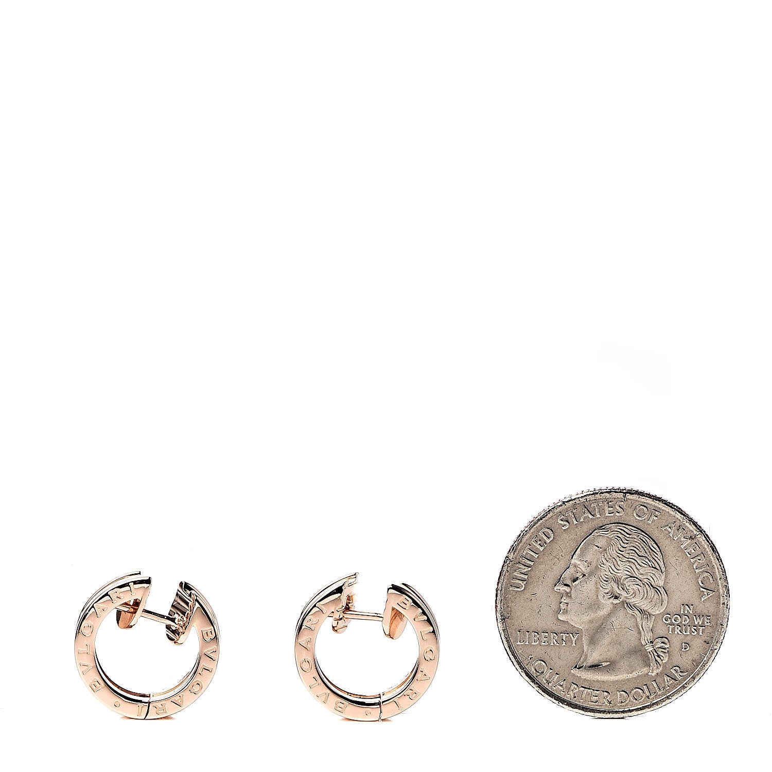 Bulgari 18K Rose Gold Small B.Zero1 Hoop Earrings 2 of 6